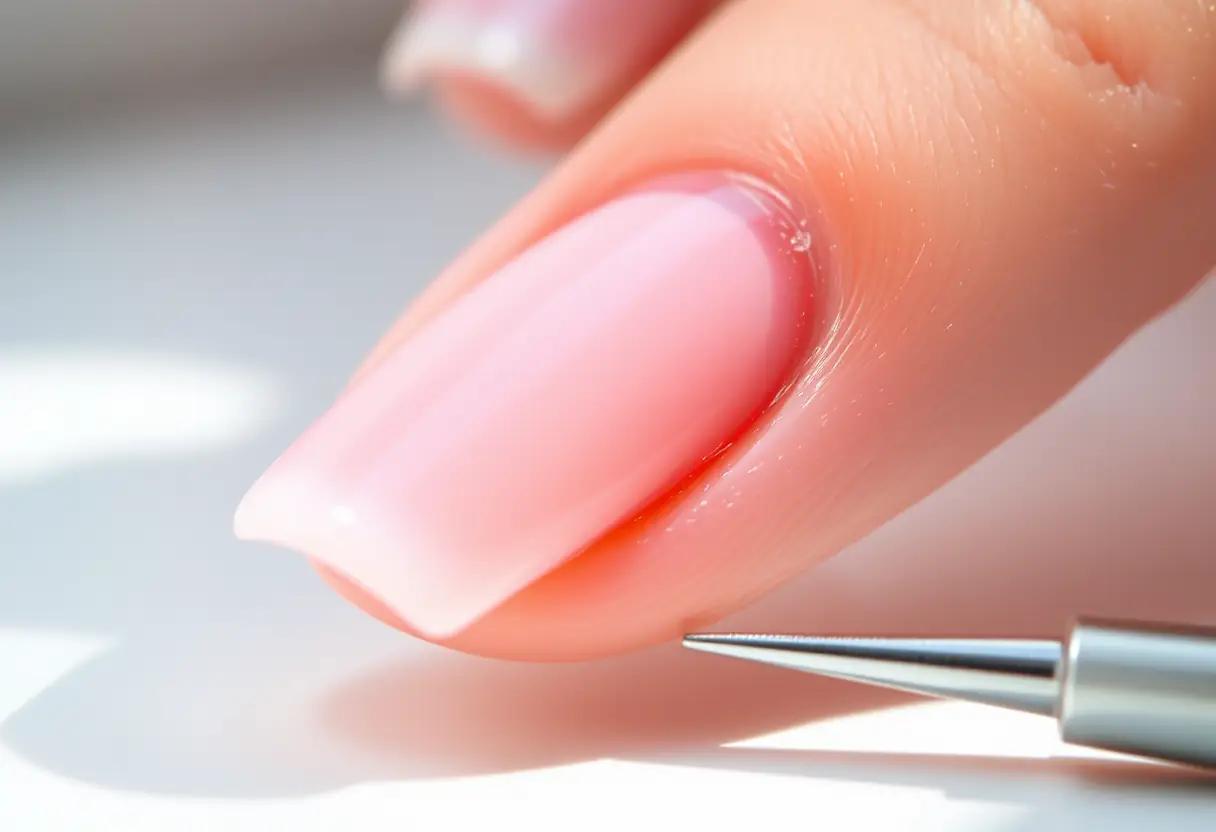 Ongle acrylique poli avec son fil nettoyant