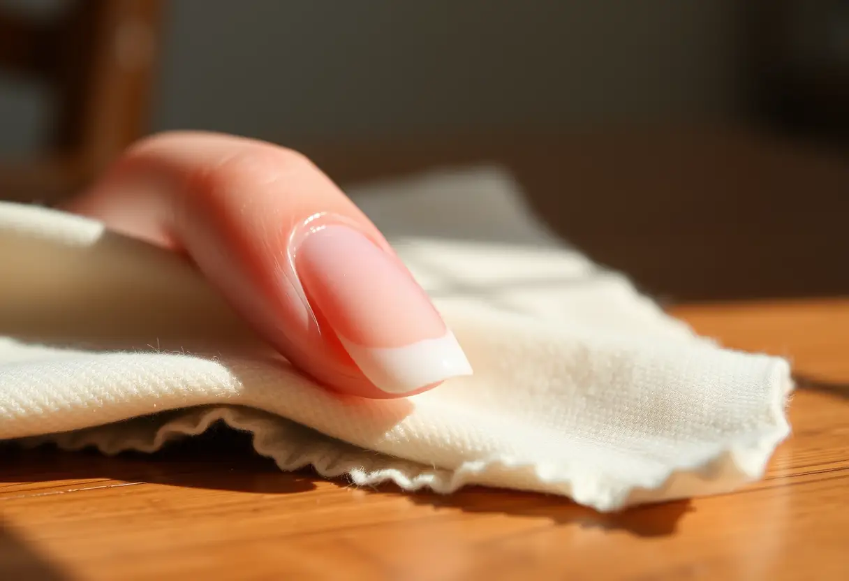 Manucure baby boomer sur faux ongles, dégradé doux et naturel