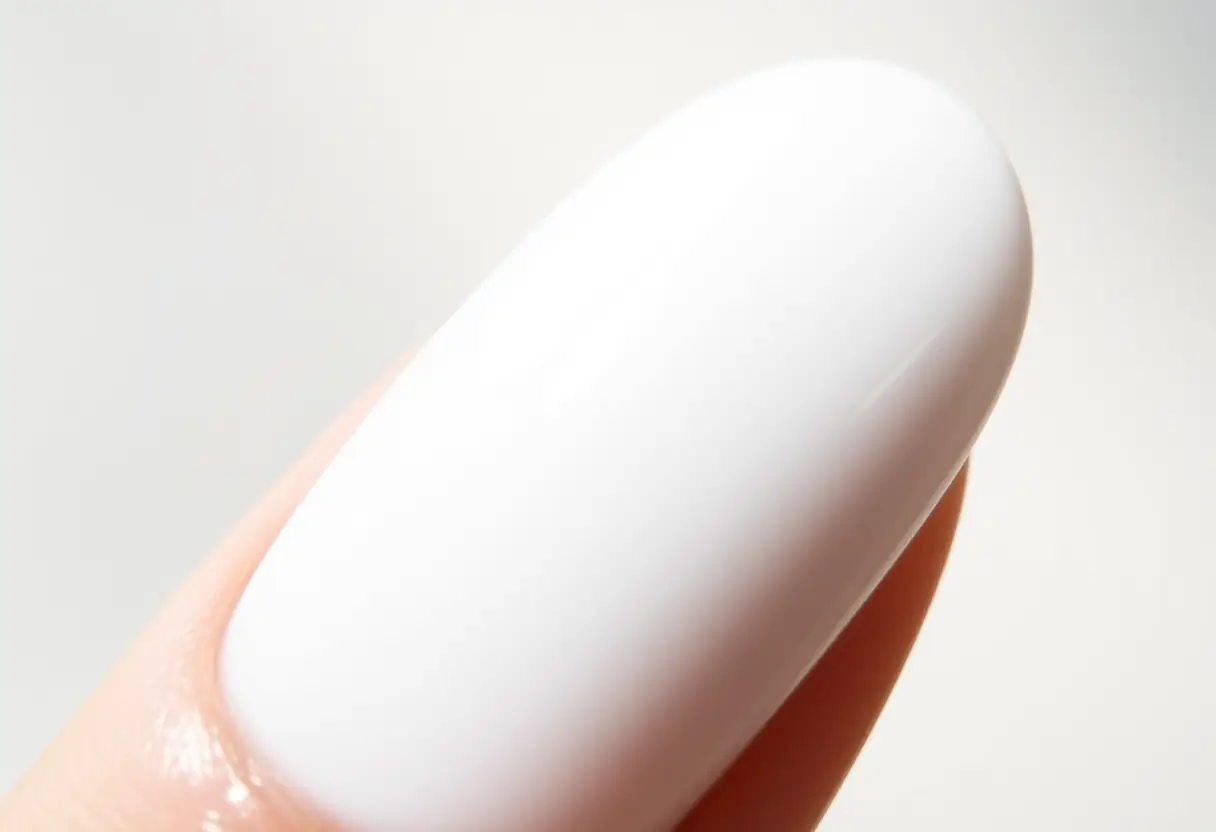 Ongle arrondi avec dégradé de nude à blanc, Salon Nails Perfect