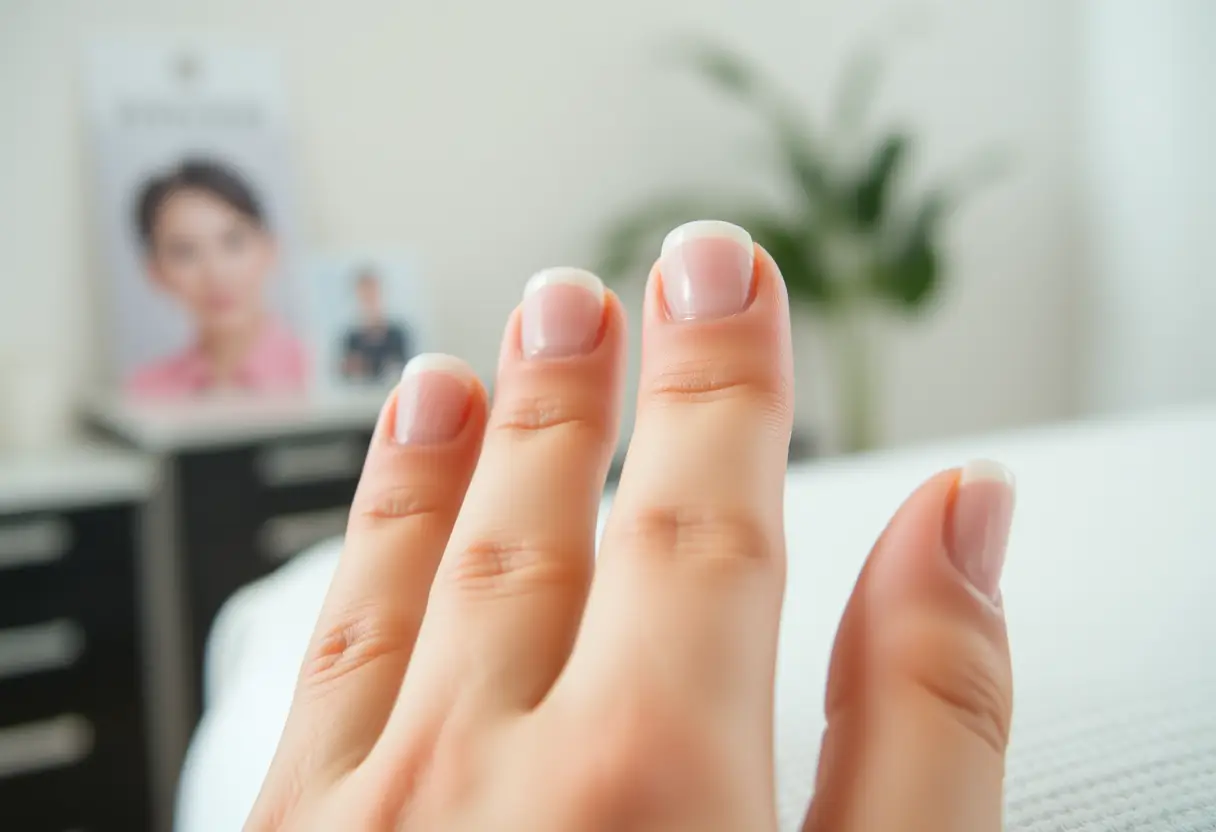 Manucure baby boomer subtile sur des ongles courts
