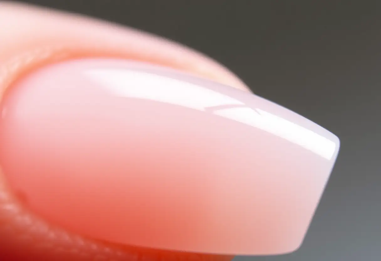 Ongle poli avec finition lisse, sans textes ni lettres