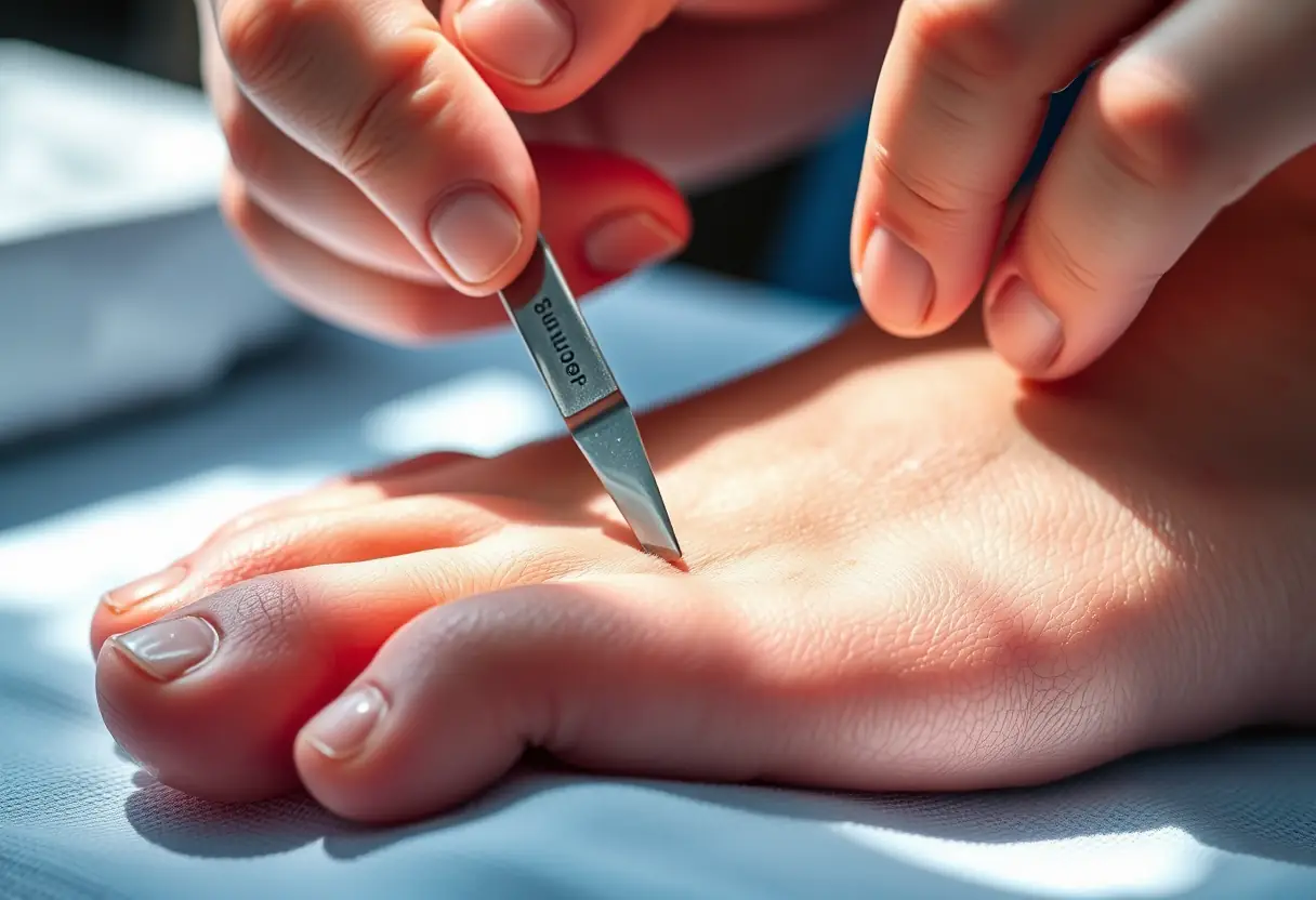 Pied soigné par un professionnel de la pédicure médicale