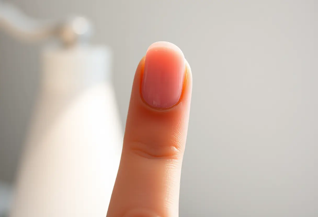 Finished gel-coated nail for a teacher resistant to daily wear