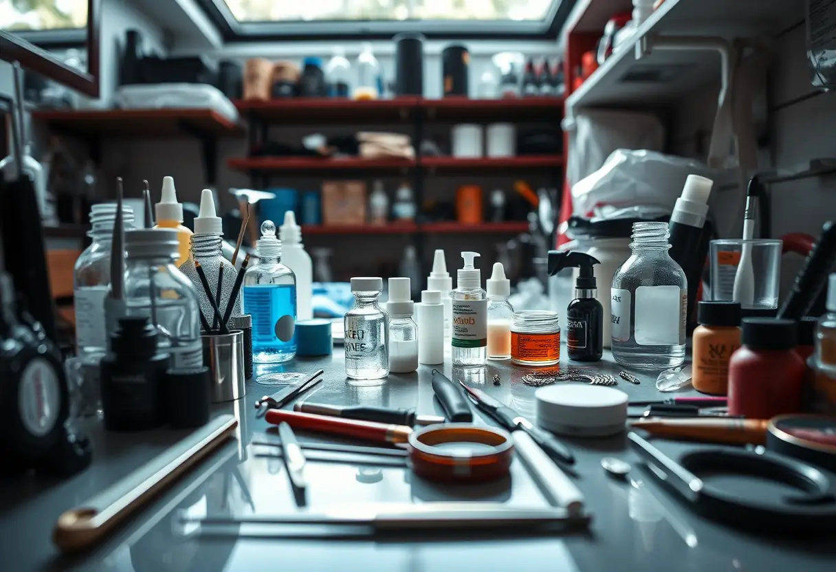 Outils et matériel de pose d'ongles dans un salon, professionnalisme et soins des ongles