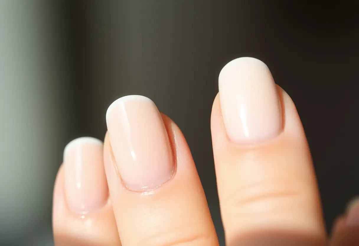Ongles parfaitement manucurés avec finition blanche