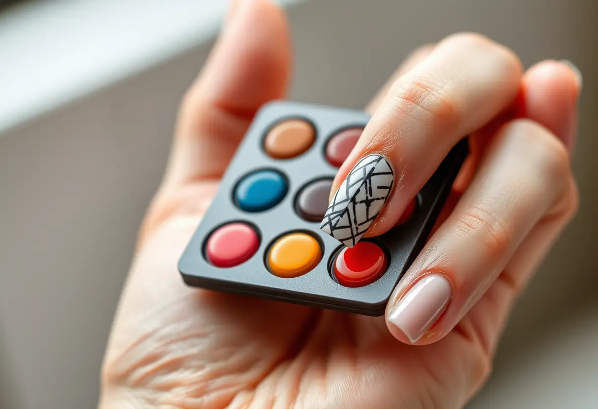 Main focus : les ongles avec des motifs géométriques
