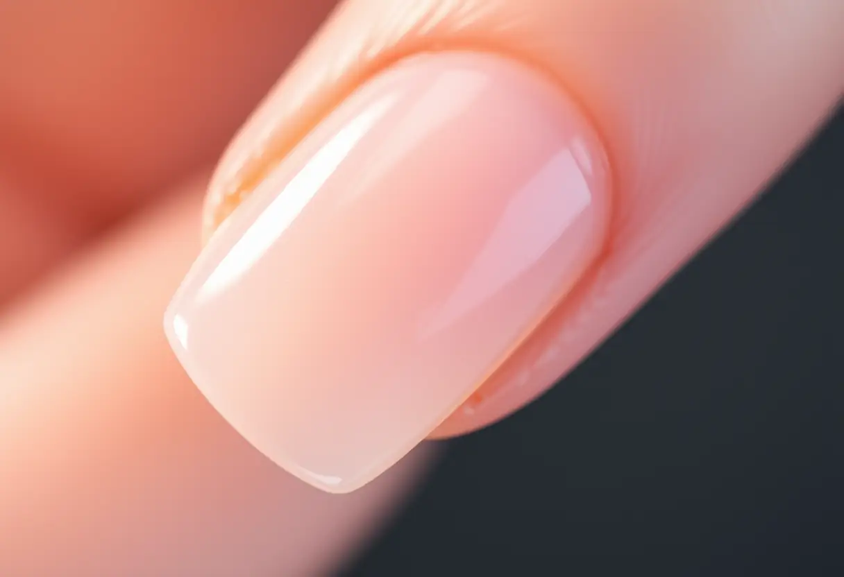 Ongles vernisés avec un fini polygel, sans texte, beauté des ongles