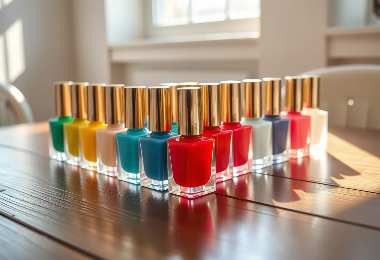 Potions de vernis semi-permanent bien rangées