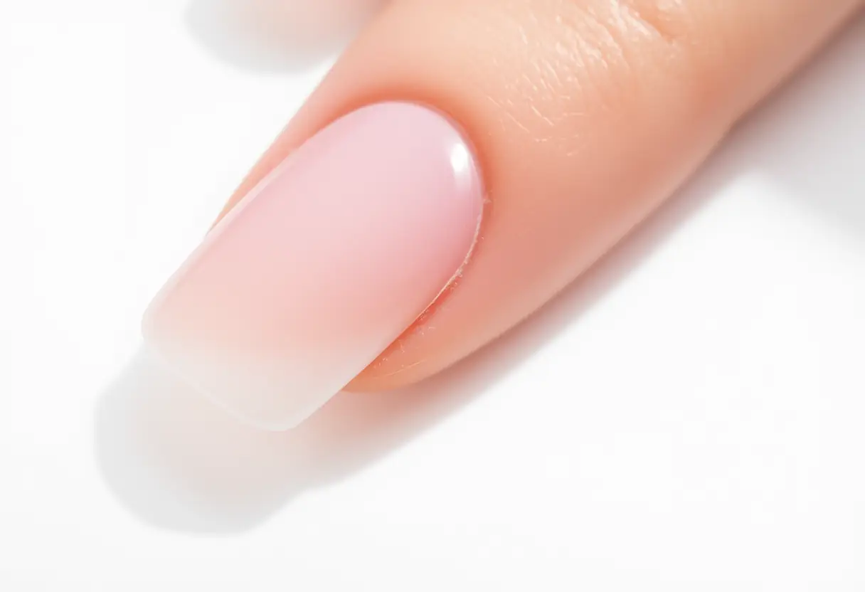 Ongle acrylique poli et lisse avec une courbe subtile
