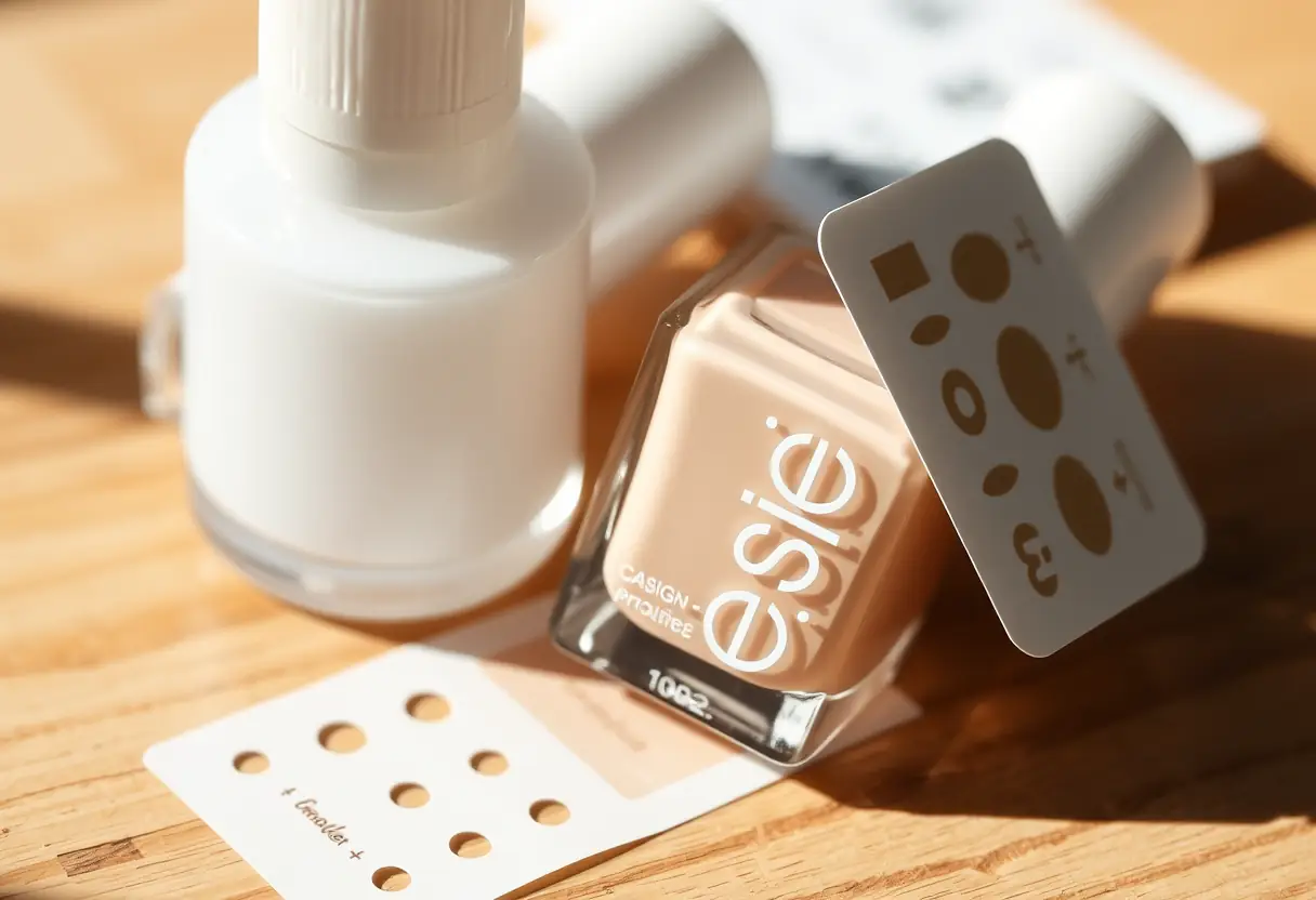 Ongle polychrome avec guides autocollants