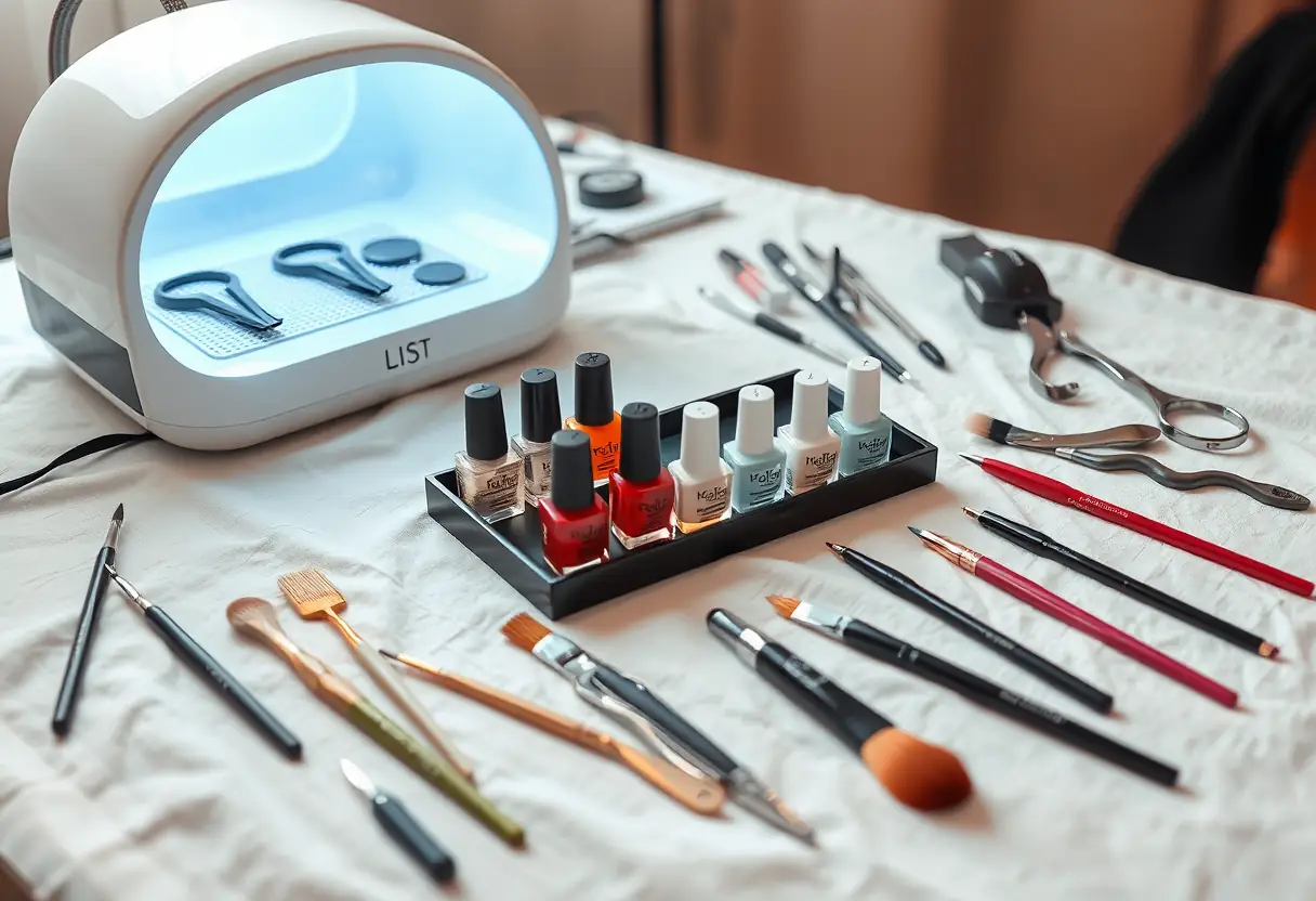 Outils de soins des ongles bien organisés