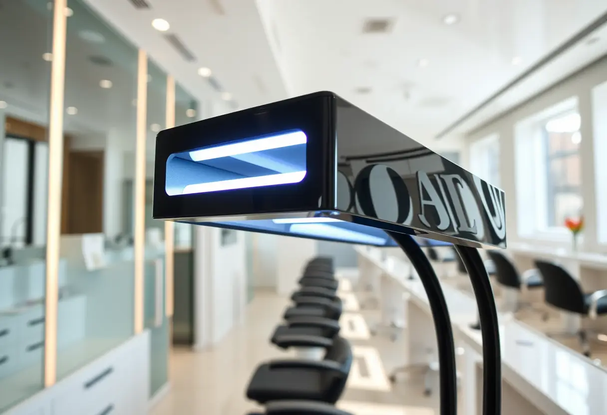 Lampe à ongles professionnelle dans un salon de manucure
