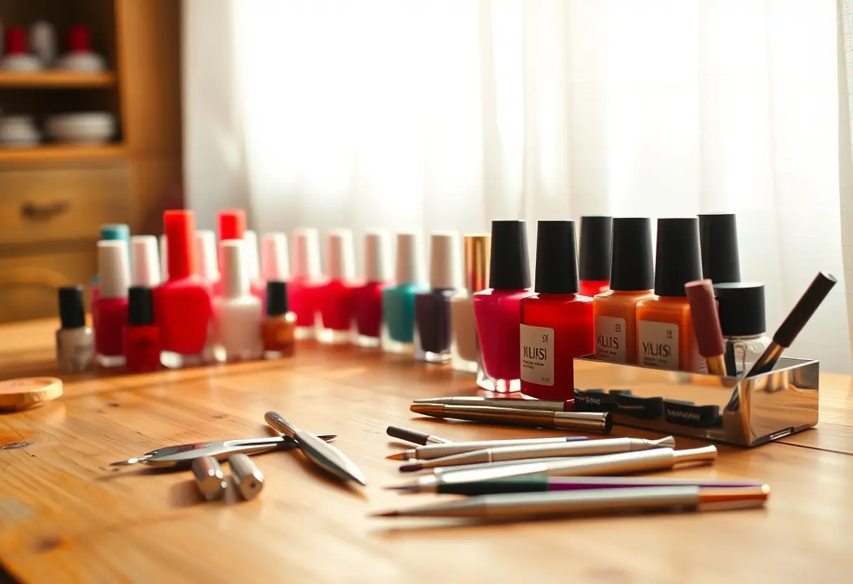 Coiffeur et outils de manucure sur une table, Annemasse