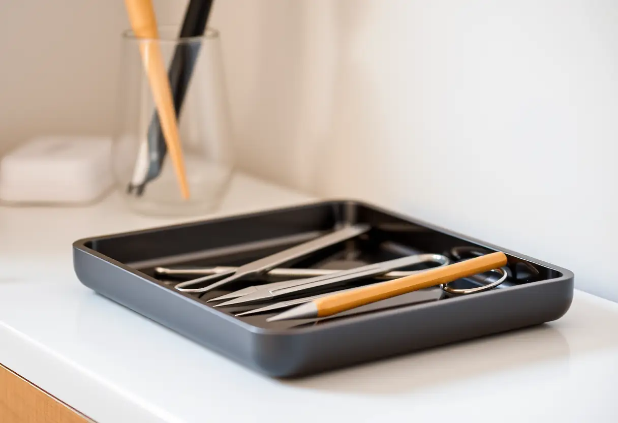Outils de manucure bien organisés