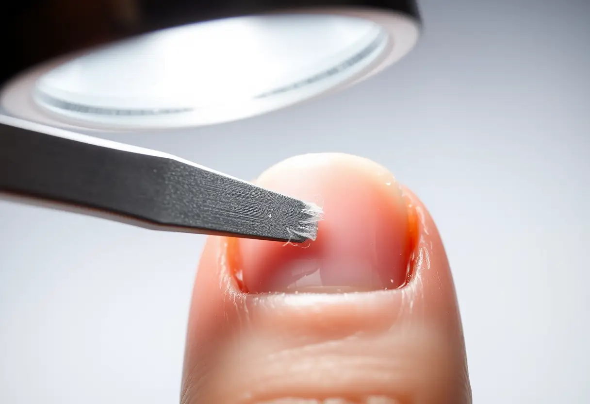 Soins minutieux des ongles avec une lime diamant, manucure russe
