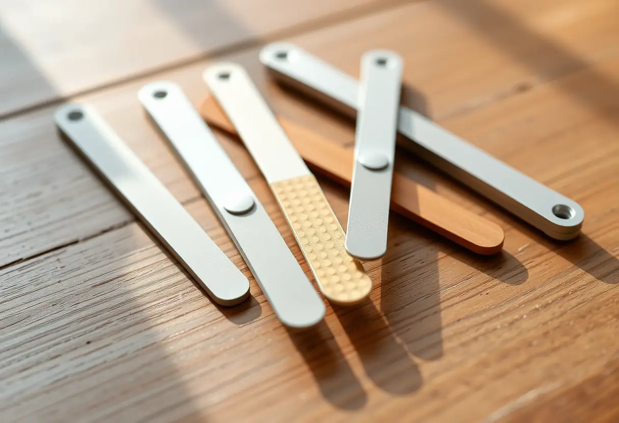 Outils de manucure disposés sur une table, lumière naturelle, ongles parfaits