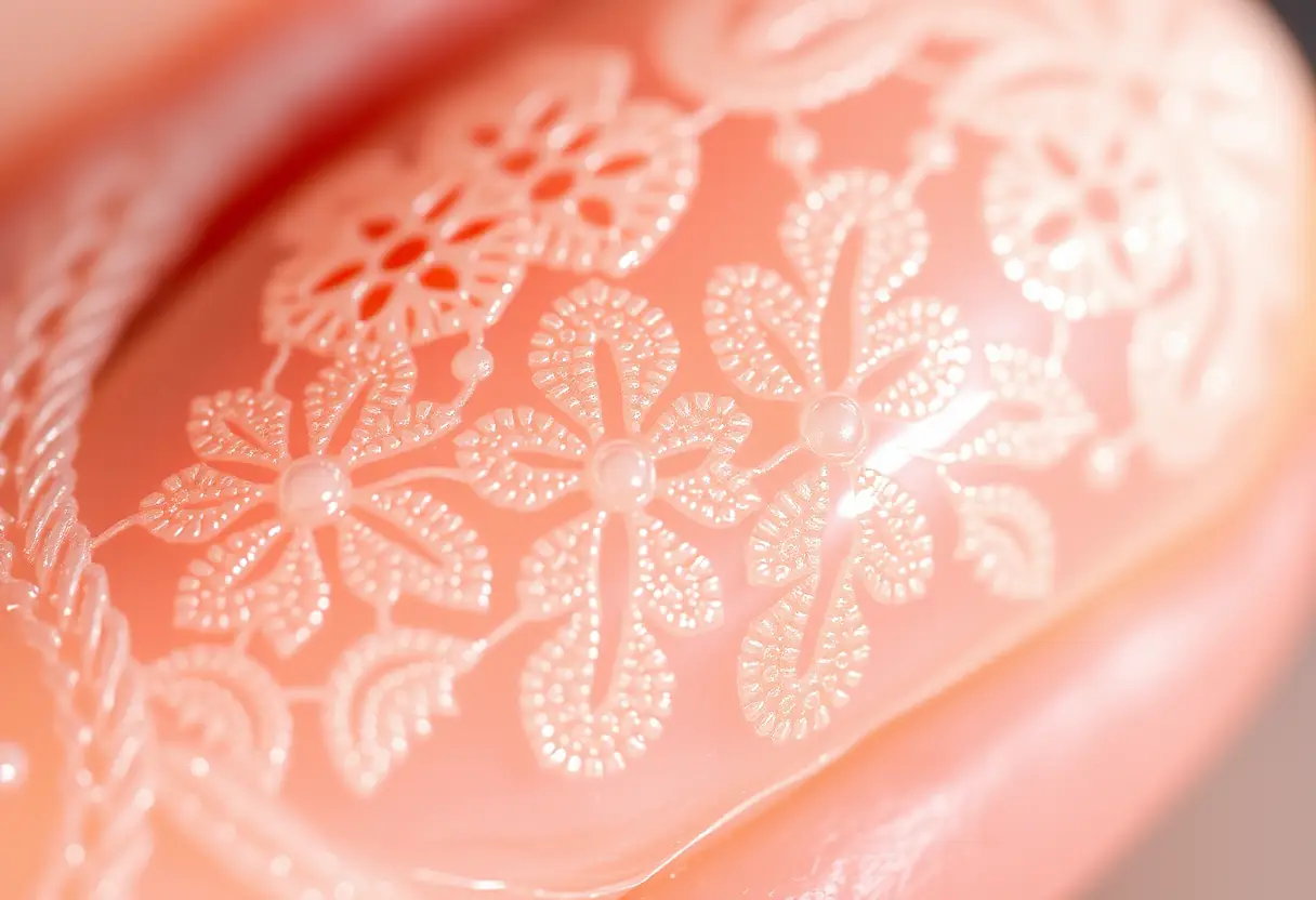 Ongles de mariage ornés de dentelles subtiles