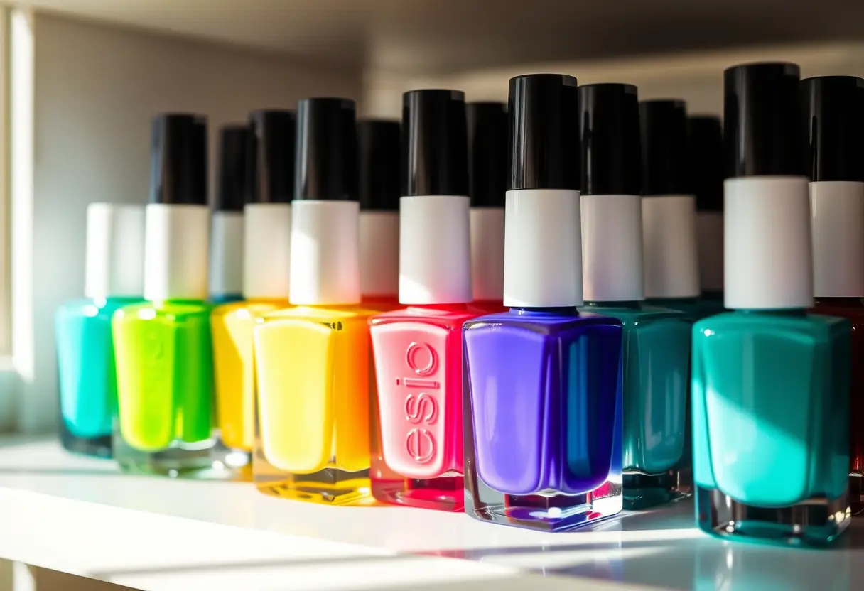 Bouteilles de vernis semi-permanent sur une étagère