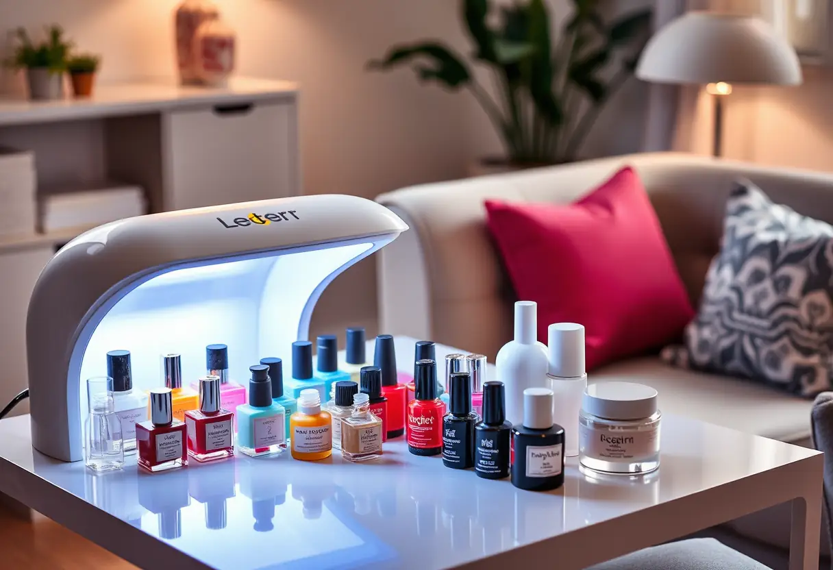 Table de soin avec produits de qualité pour les pieds