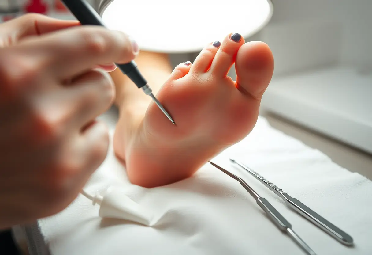 Soins du pied dans une pédicure professionnelle