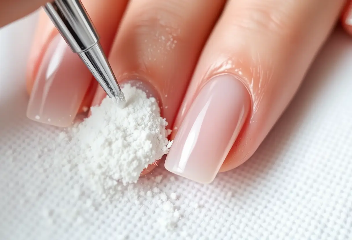 Sublime pose d'ongles américains, finement travaillés sous la lumière naturelle