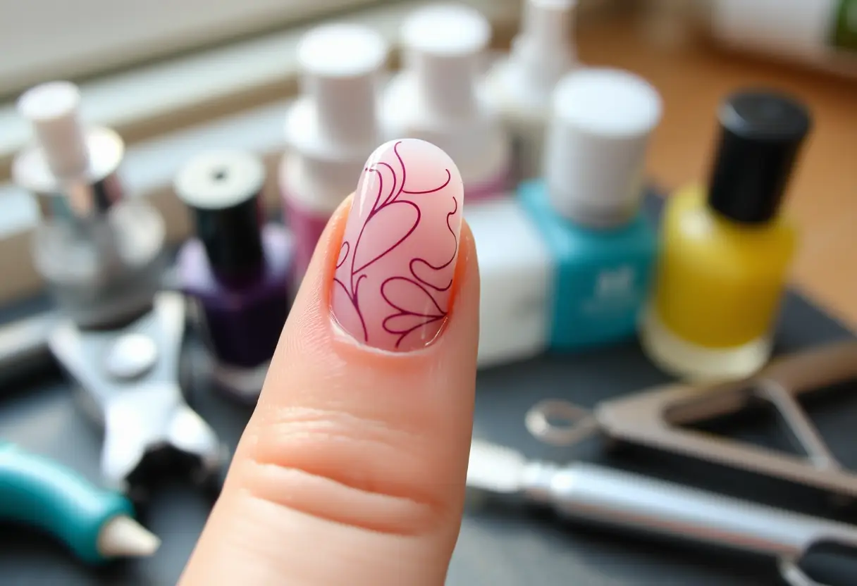 Nail art détaillée et kit de manucure professionnel